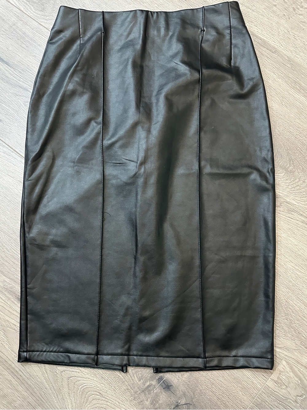 BOLD elements Black Faux Leather Pencil Skirt